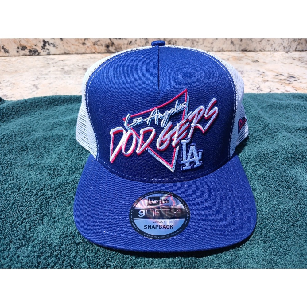 New Era Los‎ Angeles Dodgers Blue Neon Trucker Mesh 9Fifty A Frame Snapback Hat